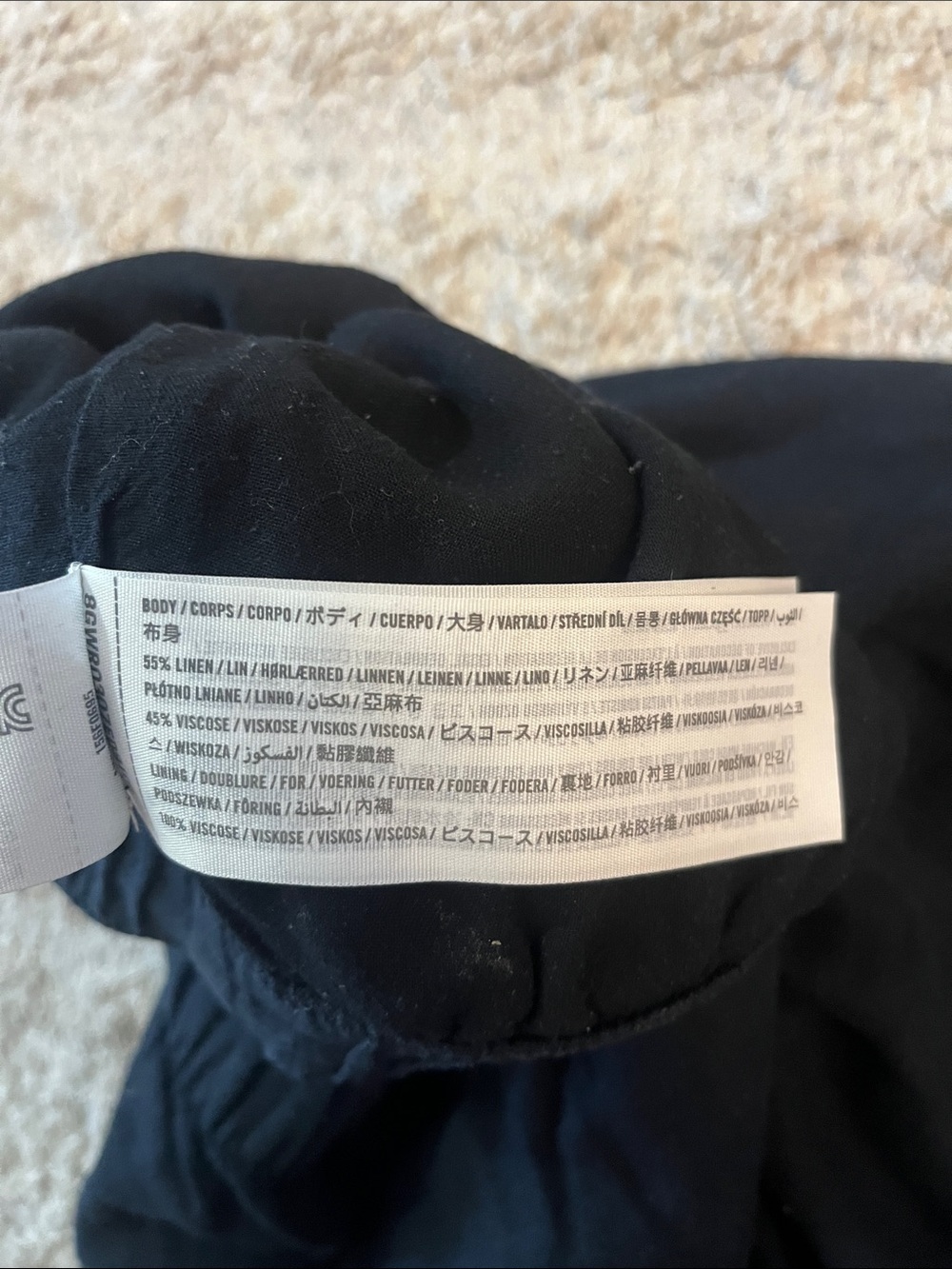 Abercrombie and Fitch Black Relaxed Fit Linen-Blend Pull On Pants Medium - Picture 3 of 8